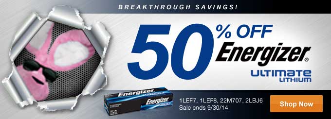 Breakthrough Savings! 50% Off Energizer Ultimate Lithium - Shop Now