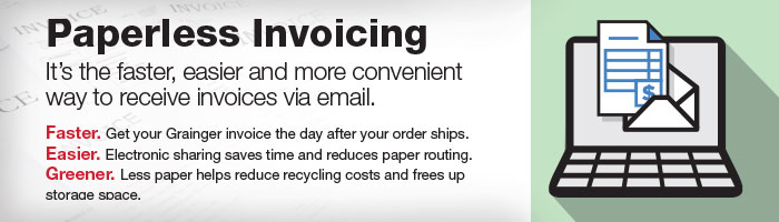 Paperless Invoicing - It is the faster, easier and more convenient way to receive invoices via email