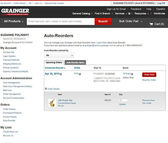 Advance Auto Rebates >> Auto-Reorder Access and Management – Grainger Industrial ... Advance Auto Rebates >> Auto-Reorder Access and Management – Grainger Industrial ...