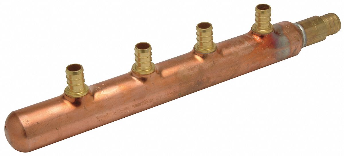 ZURN PEX 111/2" x 11/4" x 17/8" Copper PEX Manifold, 1 Number of