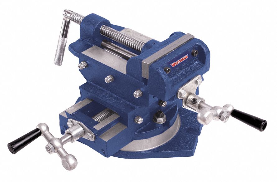 WESTWARD Drill Press Vise, Cross Slide, 55/16 Jaw Opening (In.), 6 Jaw Width (In.) 10D737