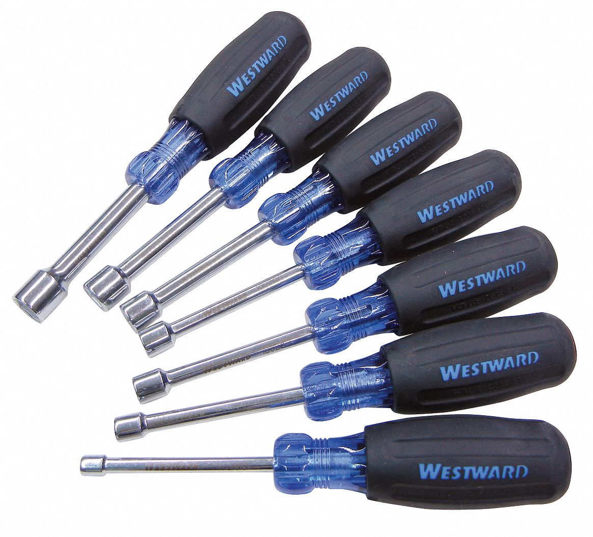 WESTWARD Nut Driver Set, 7 Pieces, SAE, Hollow 10J25310J253 Grainger