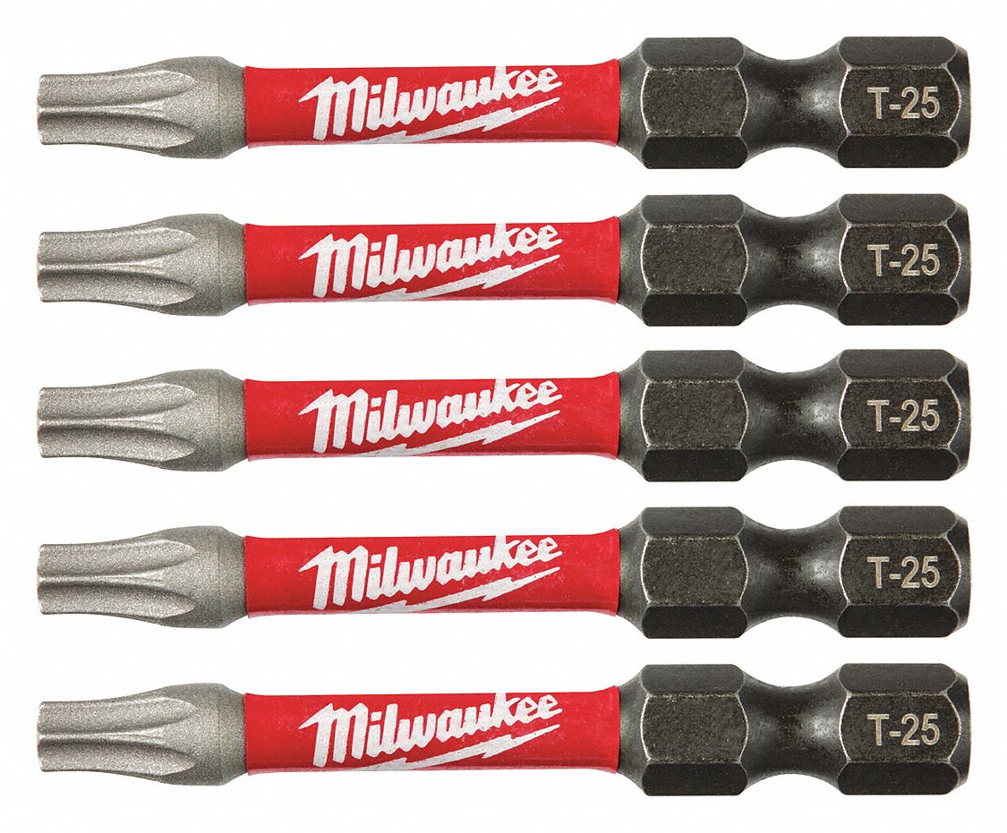 MILWAUKEE T25 Torx® Impact Power Bit, 1/4" Hex 10Z77548324685