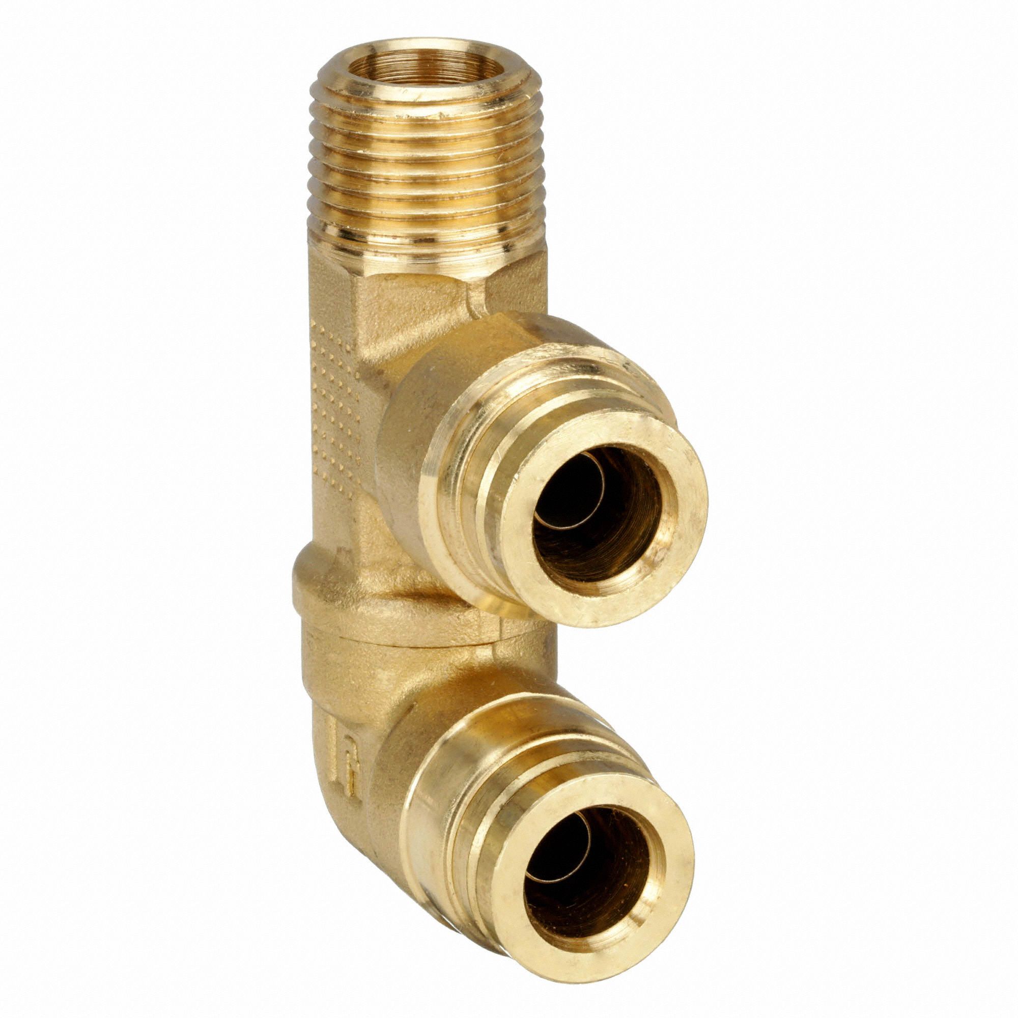 Parker Dual Port Male Elbow Brass Push To Connect X Mnpt For In