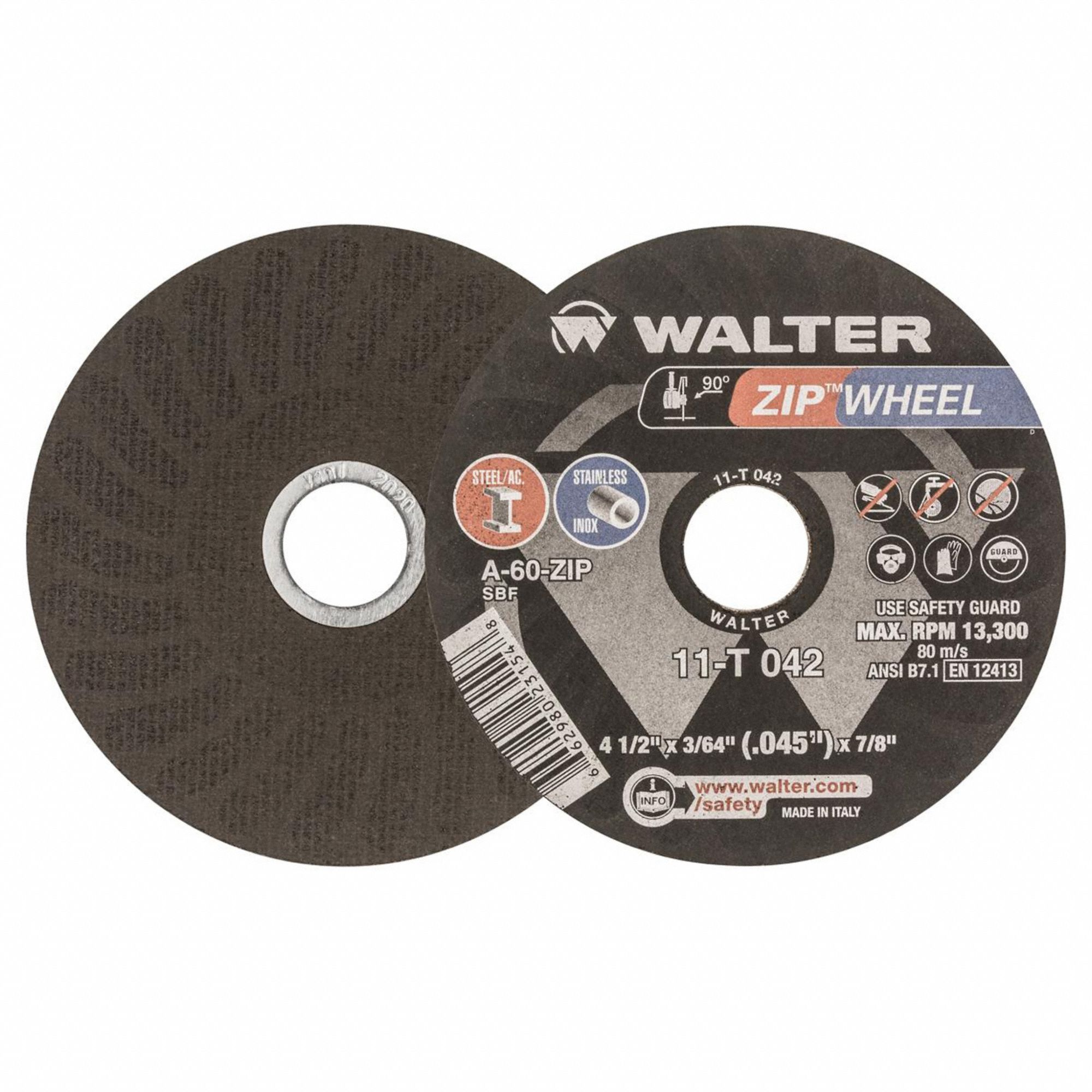 WALTER SURFACE TECHNOLOGIES Type 1 4 1 2 X 3 64 X 7 8 Abrasive