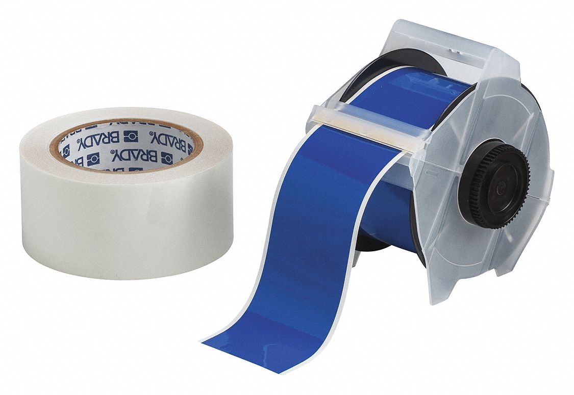 Blue/ClearPolyester Print On Demand Floor Labels, 100 ft. Length, 2-1/4
