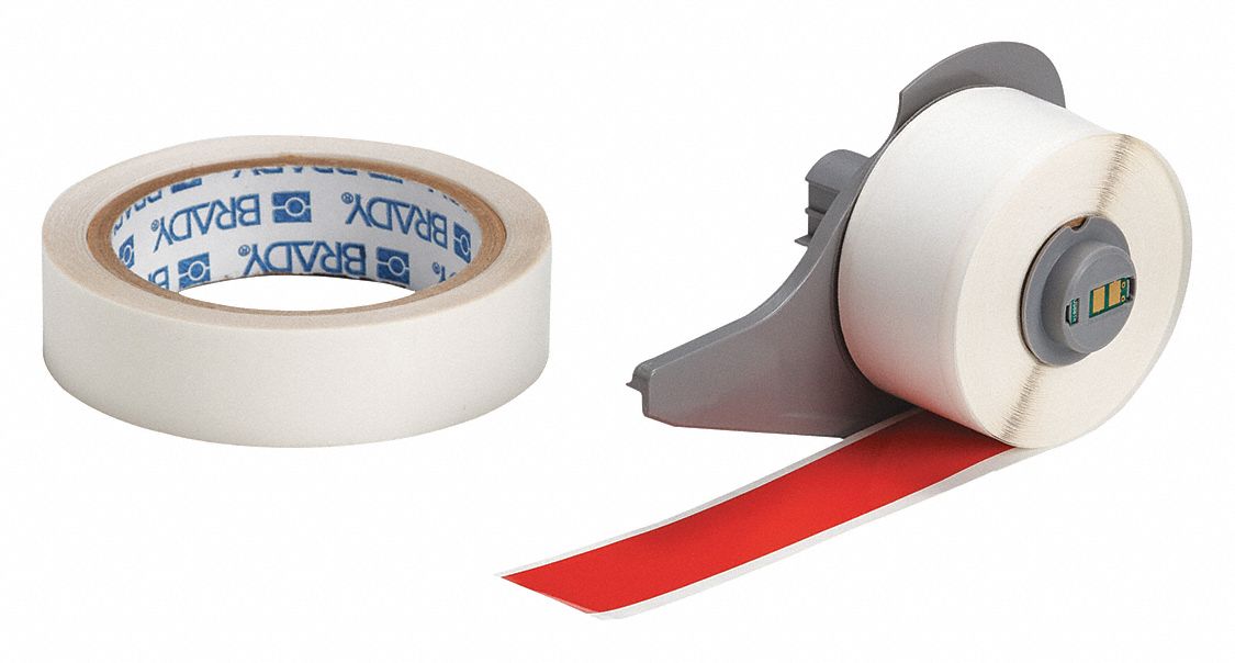 Red/ClearPolyester Print On Demand Floor Marking Tape, 50 ft. Length, 1