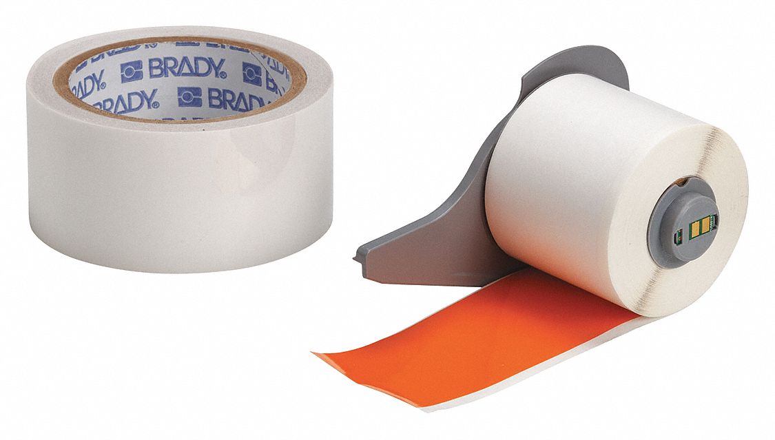 Orange/ClearPolyester Print On Demand Floor Marking Tape, 50 ft. Length, 2.000