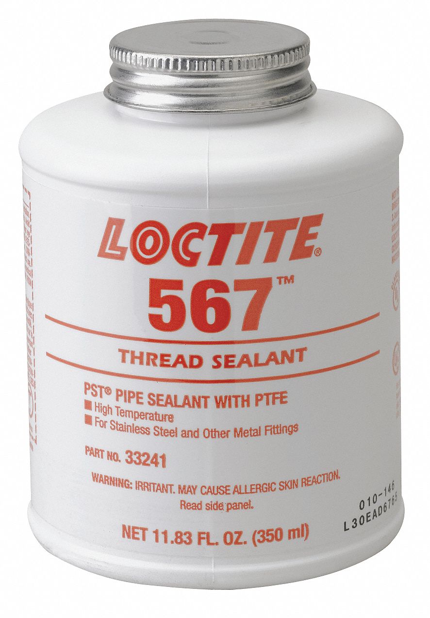 LOCTITE Thread Sealant with PTFE, 350mL, White 12Z25033241 Grainger