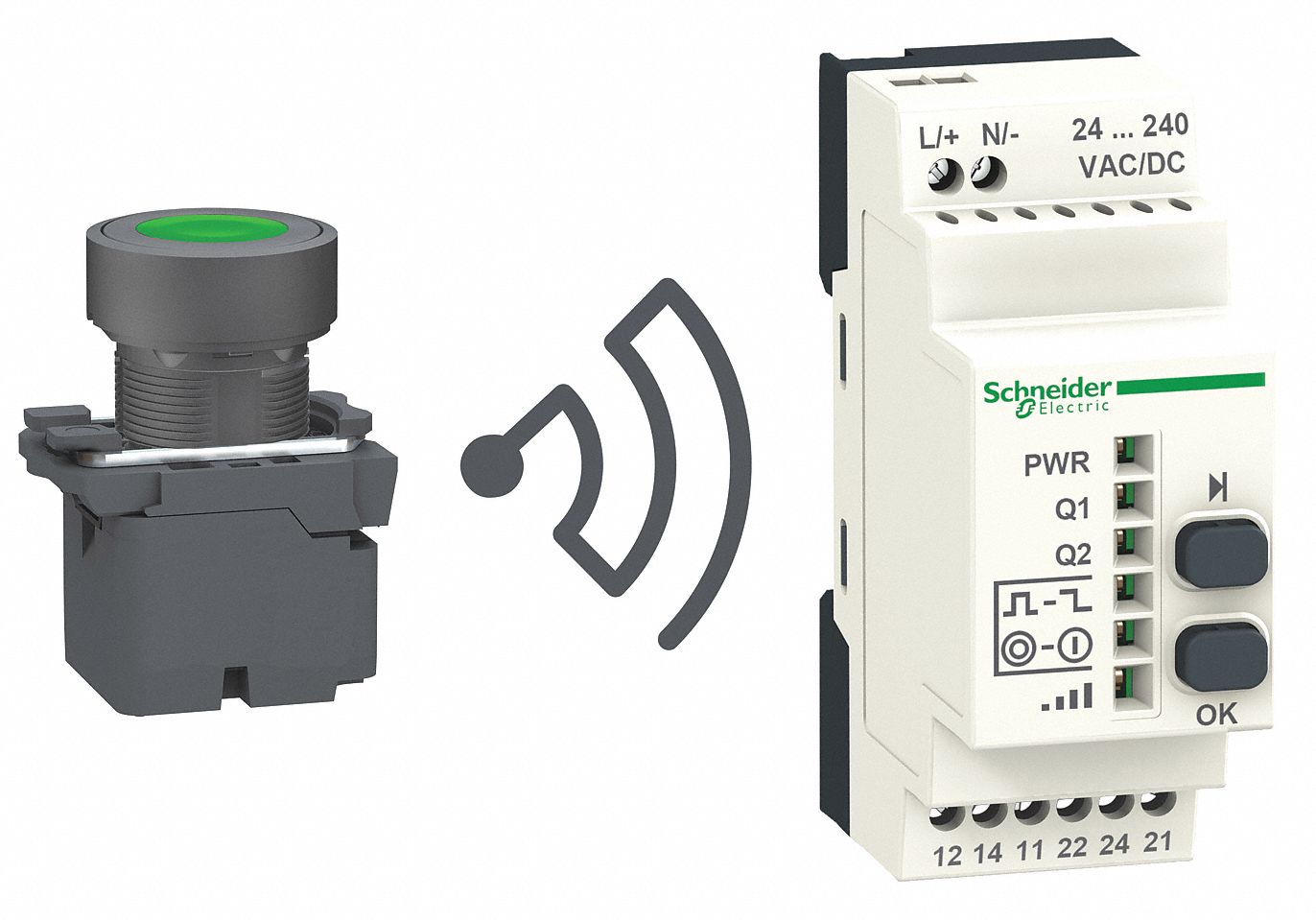 SCHNEIDER ELECTRIC Plastic Push Button Transmitter and Receiver Kit ...