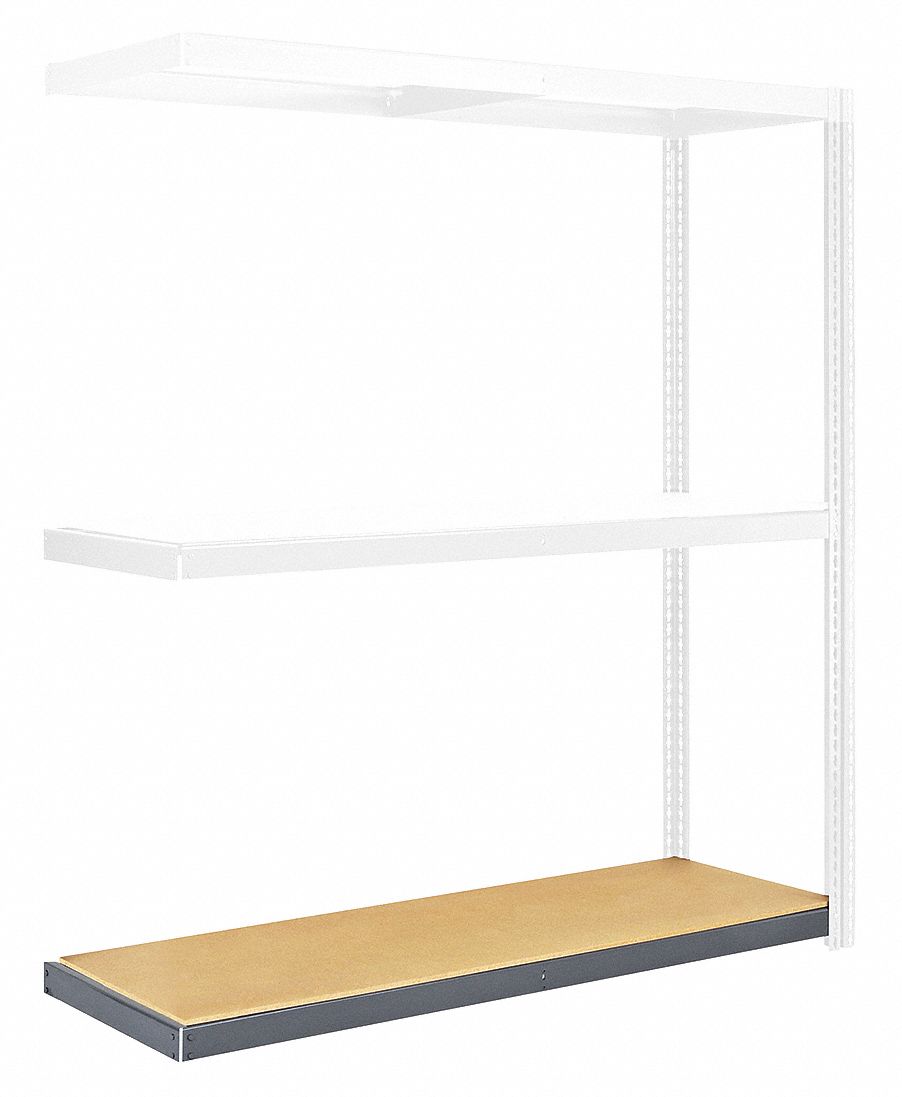 EDSAL Steel Shelf, Overall Width 96", Overall Depth 24", Gray