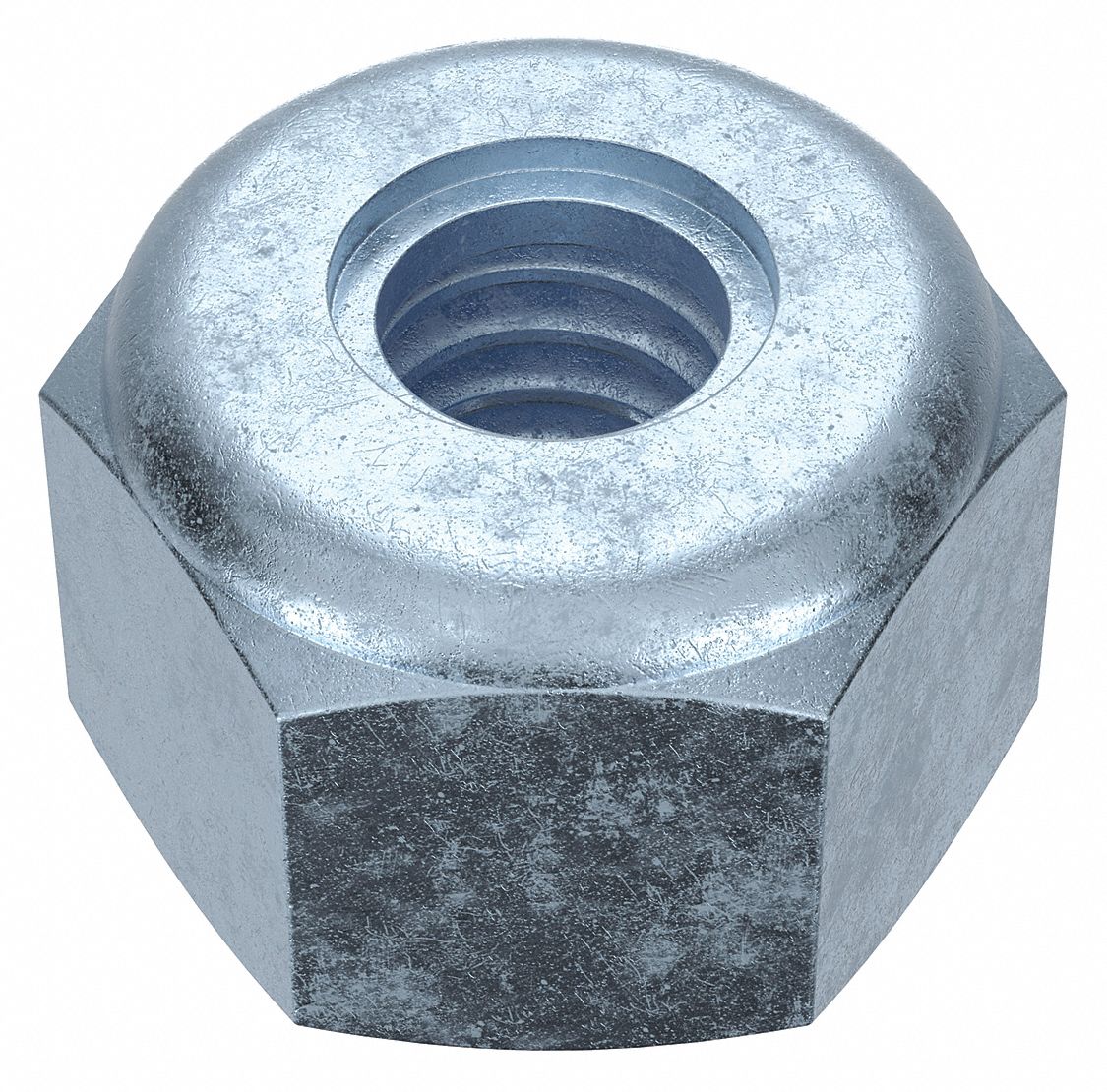 GRAINGER APPROVED 1224 Nylon Insert Lock Nut, Zinc Plated Finish