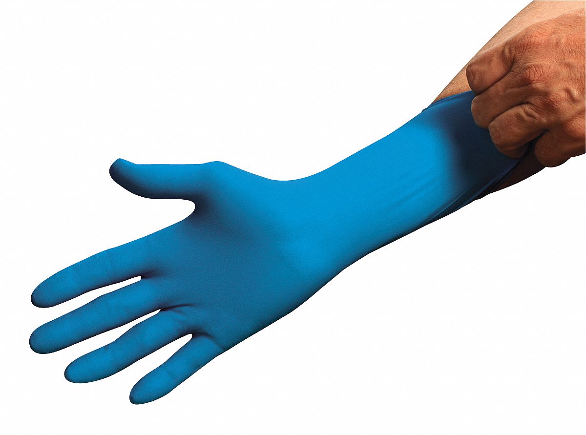 Disposable Gloves,Latex,L,Blue,PK50