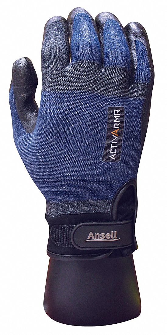 Cut Resistant Gloves,Blue/Black,L,PR
