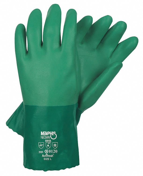 MCR SAFETY Neoprene Chemical Resistant Gloves, XL, 12" Glove Length ...