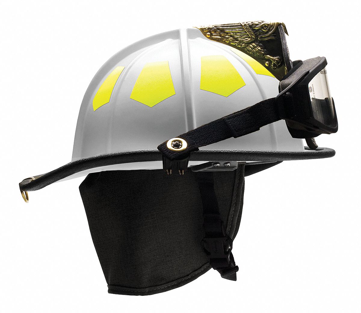 BULLARD White Fire Helmet, Shell Material Fiberglass, 6Point SureLock(R) Ratchet Suspension