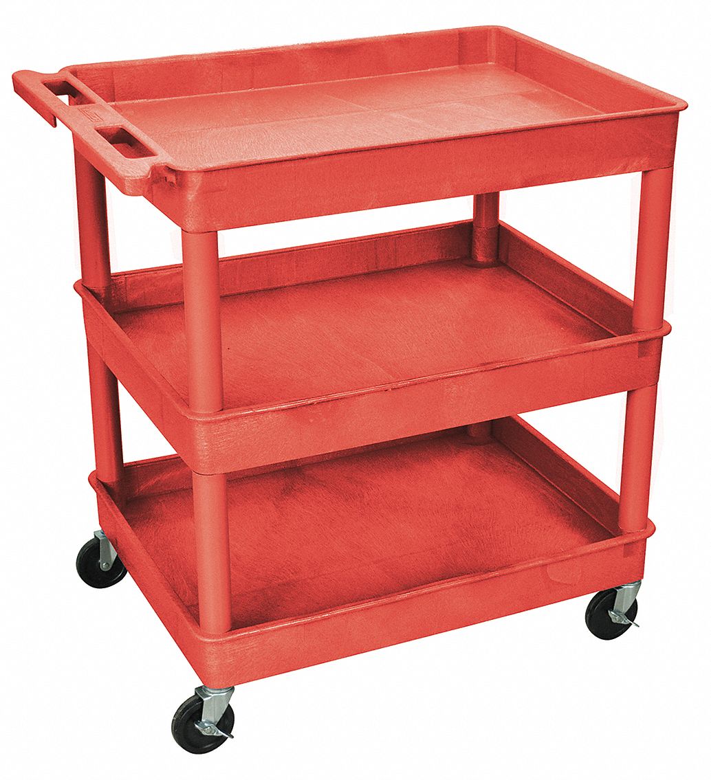 GRAINGER APPROVED Utility Cart, 400 lb Load Capacity, Number of Shelves