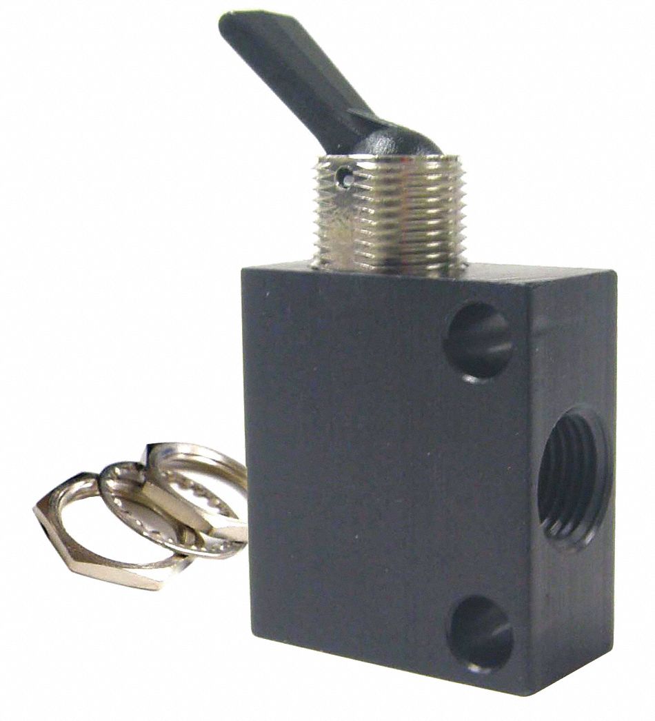 Toggle Valve,NC,1/8 In,NPT,2.1 In L