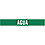 Pipe Marker,Agua,Green,2-1/2 to 7-7/8 In