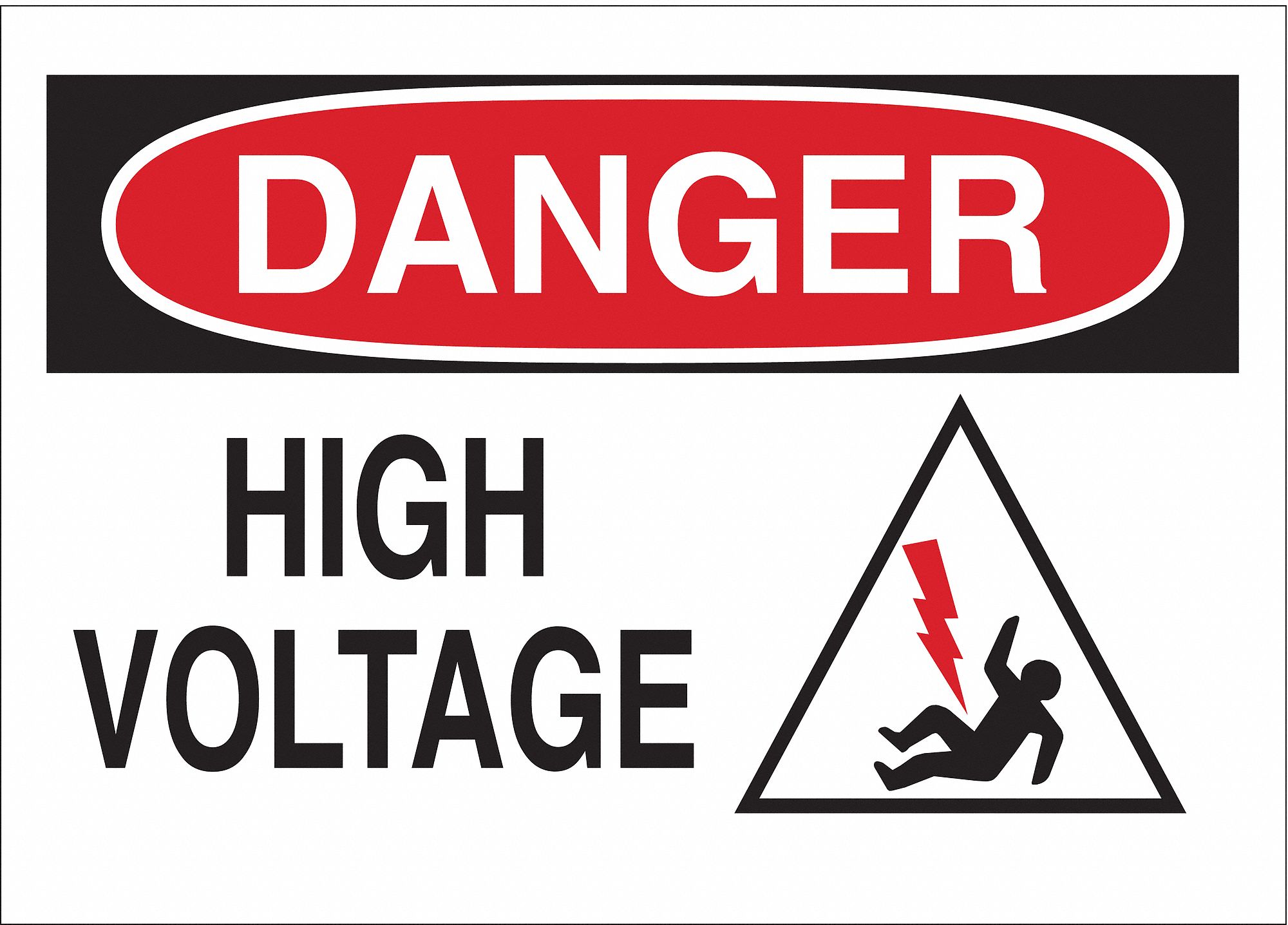 Danger Sign,10 x 14In,R and BK/WHT,HV,HV
