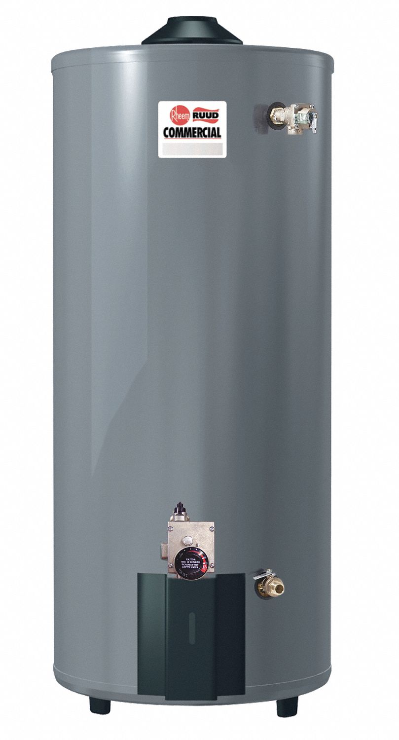 RHEEMRUUD Commercial Gas Water Heater, 100.0 gal Tank Capacity, Natural Gas, 80,000 BtuH