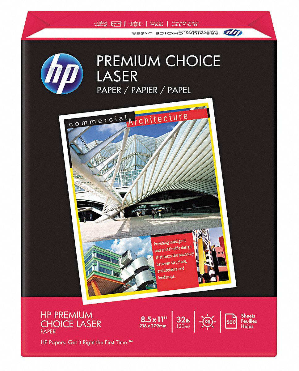HP Laser Paper, 81/2" x 11", Ultra White, 500, PK 500 15U661