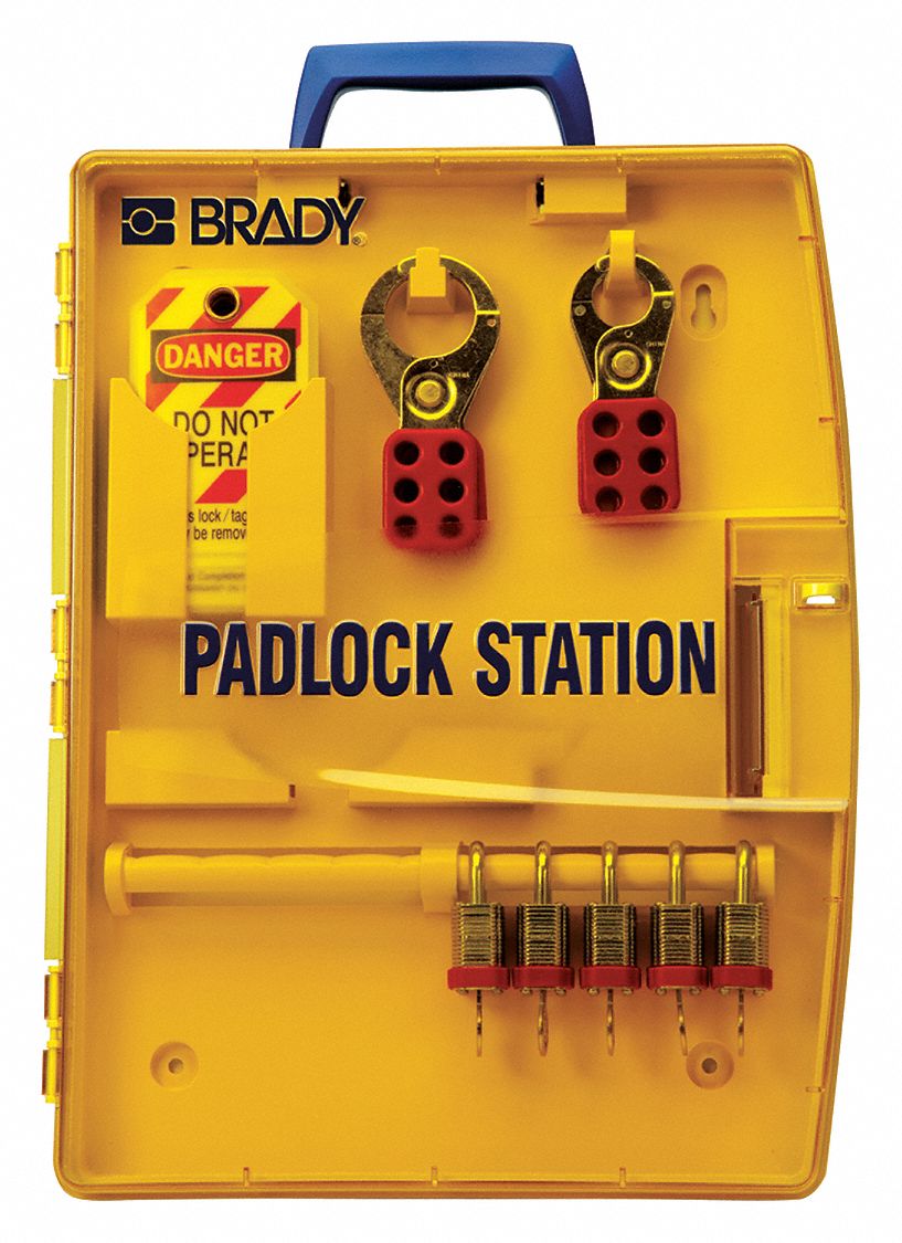 BRADY Lockout Station, Filled, General Lockout/Tagout, 17 In X 13 1/4 ...