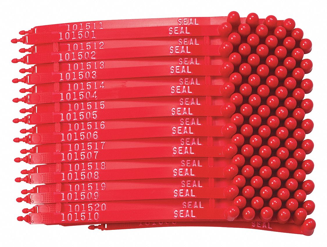 Lock Seal,Plastic,Red,PK100