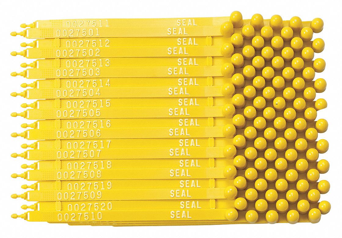 Lock Seal,Plastic,Yellow,PK100