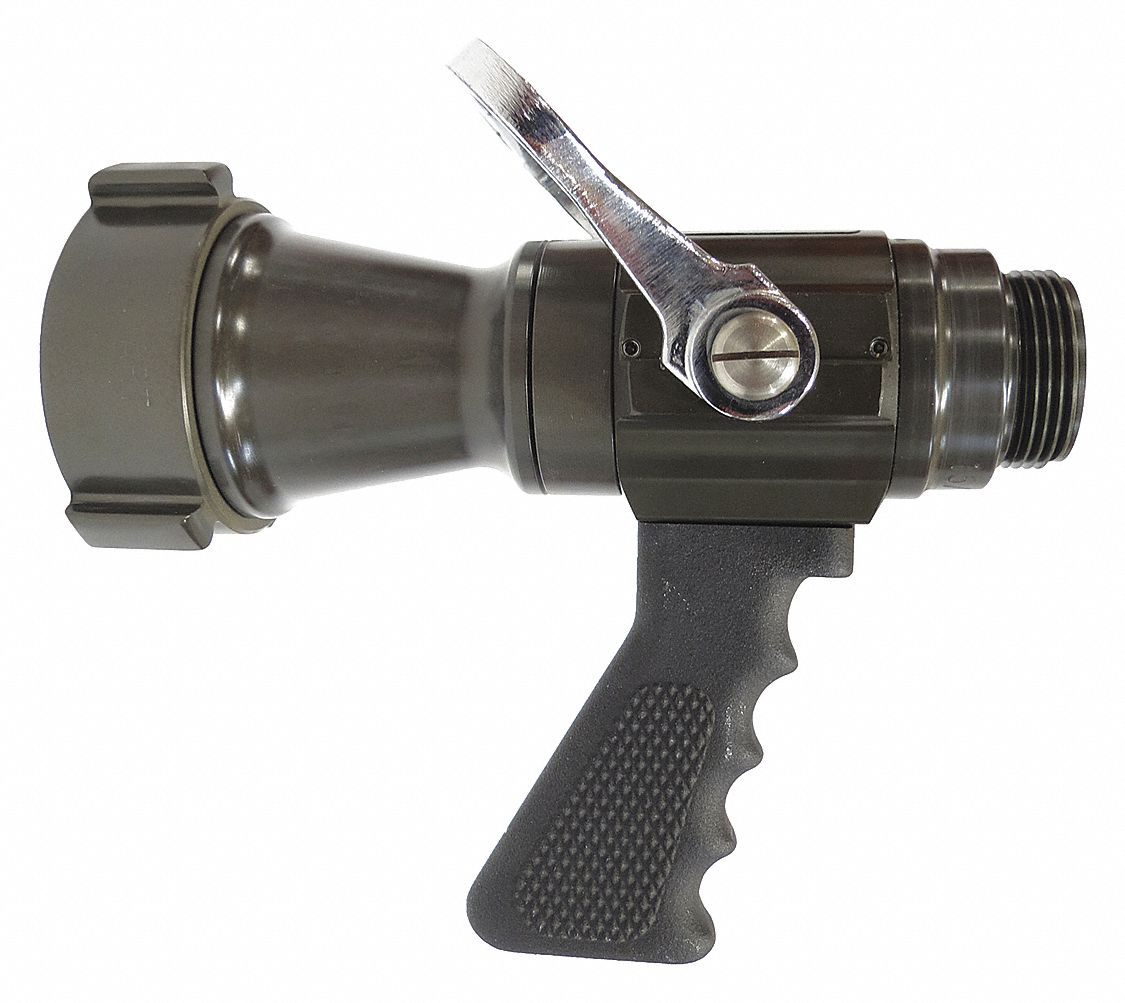 ELKHART BRASS Fire Hose Nozzle, 21/2" Inlet Size, NH Thread Type, 326