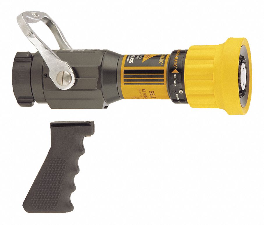 ELKHART BRASS Fire Hose Nozzle, 11/2" Inlet Size, NH Thread Type, 60