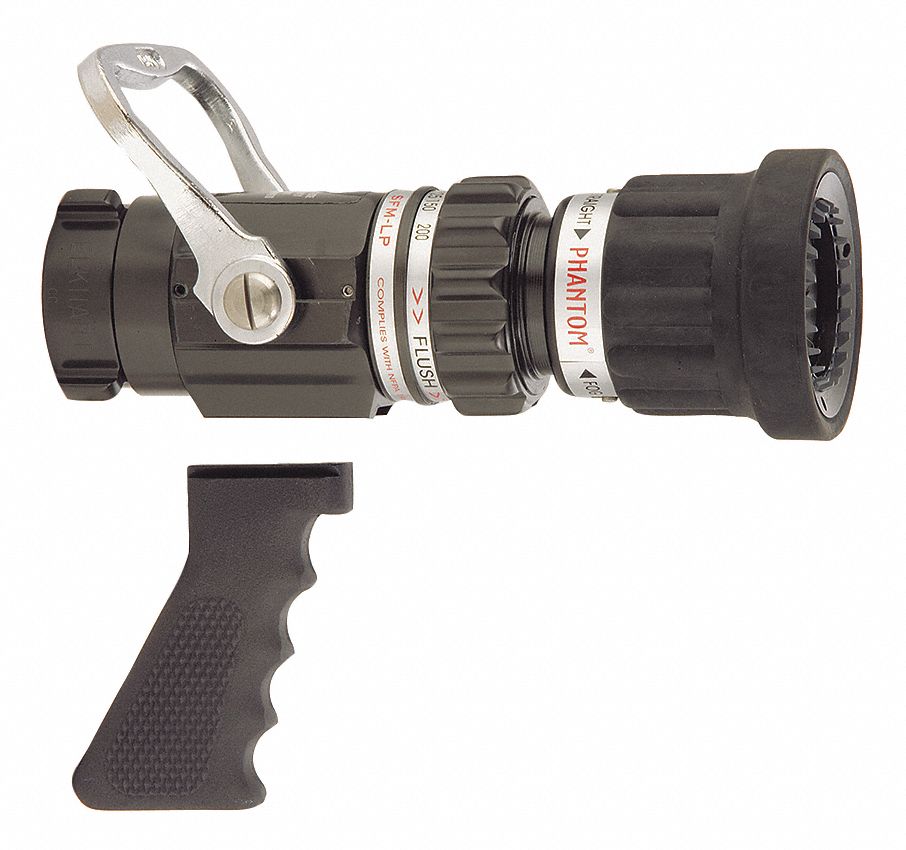 ELKHART BRASS Fire Hose Nozzle, 11/2" Inlet Size, NH Thread Type, 30