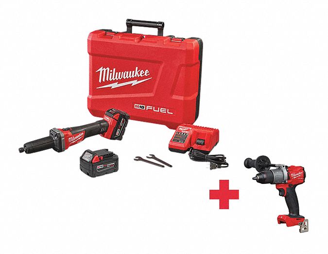 MILWAUKEE Cordless Die Grinder Kit, Battery Included, 18.0 V, InLine
