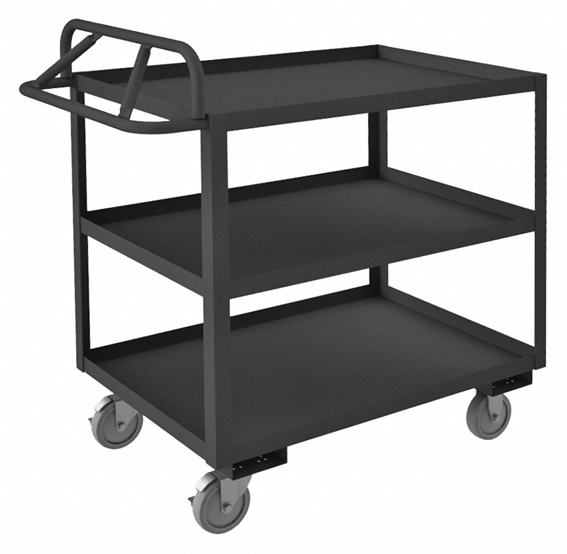 GRAINGER APPROVED Steel Raised Handle Utility Cart, 1400 lb. Load