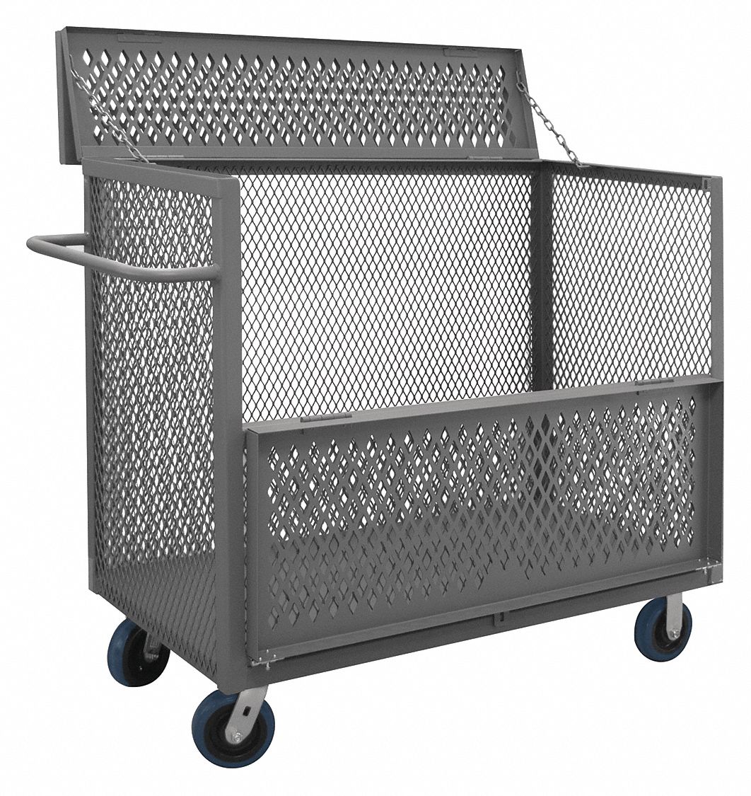 GRAINGER APPROVED 541/4"L x 301/2"W x 471/16"H Gray Steel 3 Sided