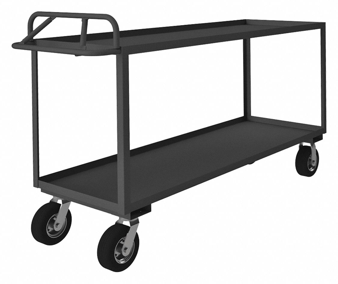 GRAINGER APPROVED Steel Raised Handle Utility Cart, 1200 lb. Load
