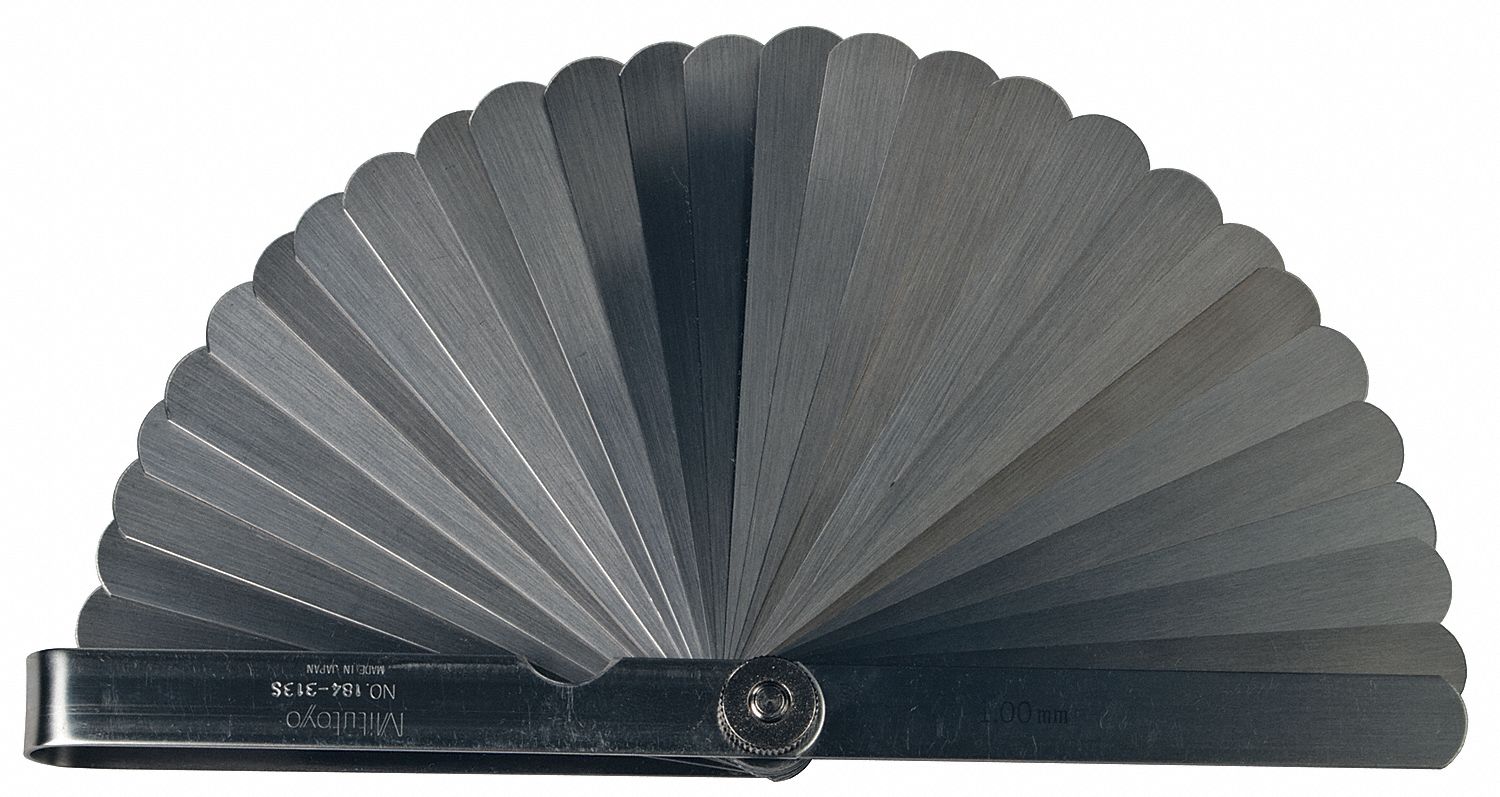 MITUTOYO Feeler Gauge Set, Thickness Range 0.05 mm to 1 mm, Number of