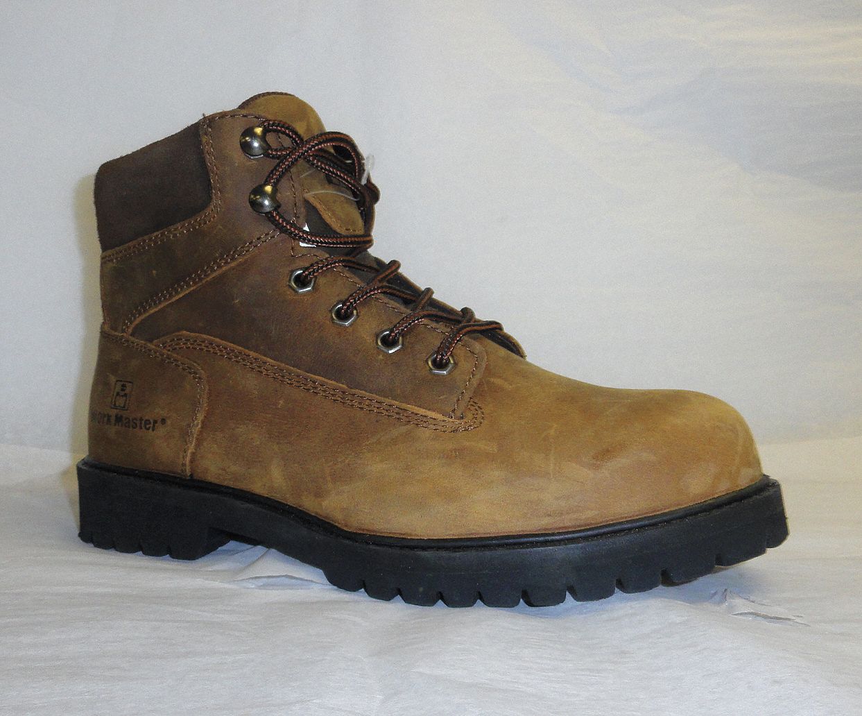 WORK MASTER Work Boots,Plain Toe,6In,Brown,14,PR 18A061G0225041C