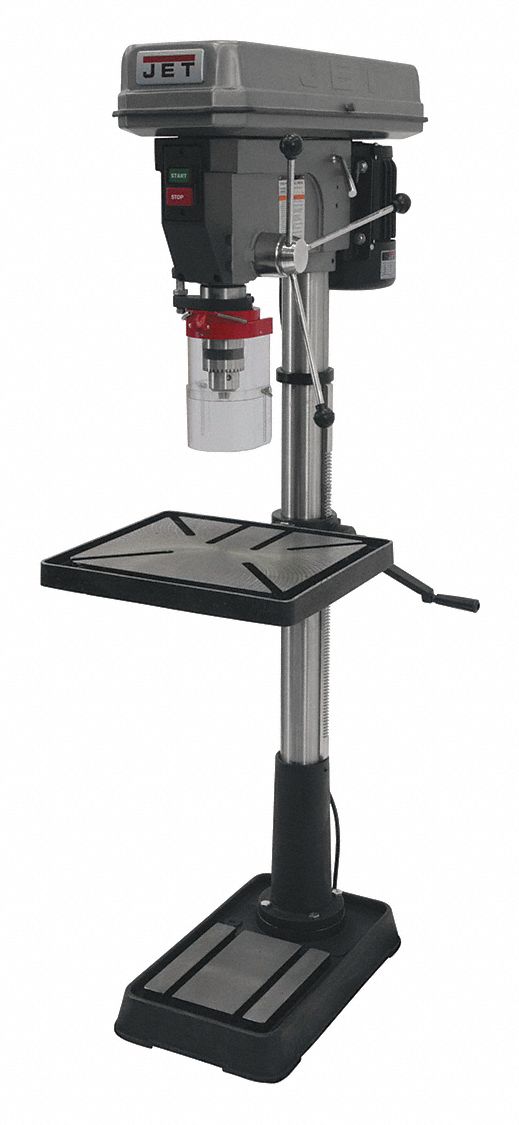 JET 11/2 Motor HP Floor Drill Press, Belt Drive Type, 20" Swing, 115/