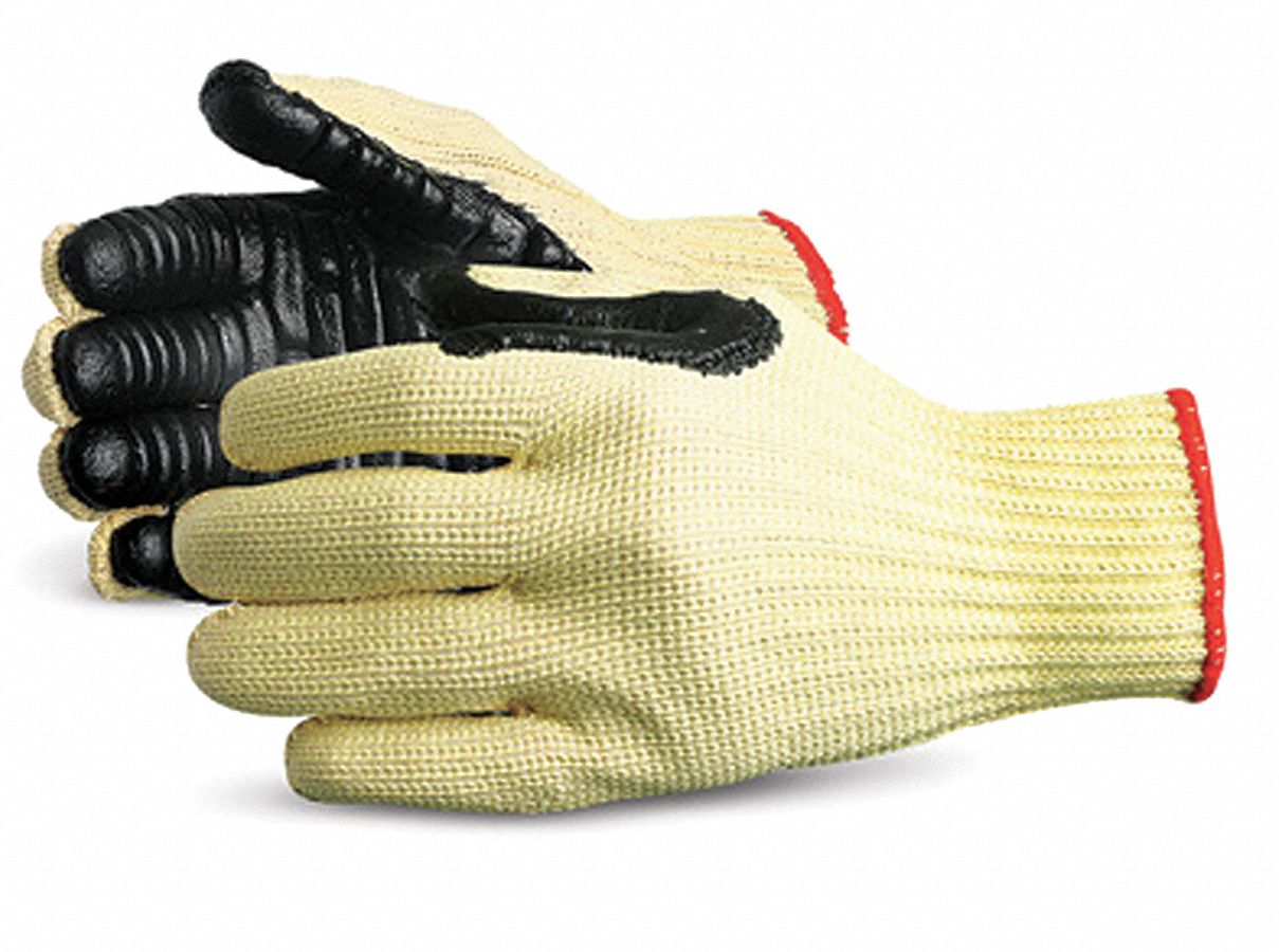IMPACTO AntiVibration Gloves, Chloroprene Coated Palm Material, M
