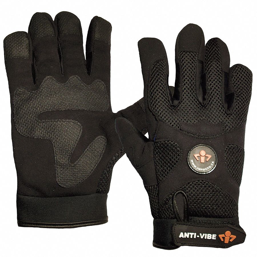 IMPACTO AntiVibration Gloves, Synthetic Leather Palm Material, M