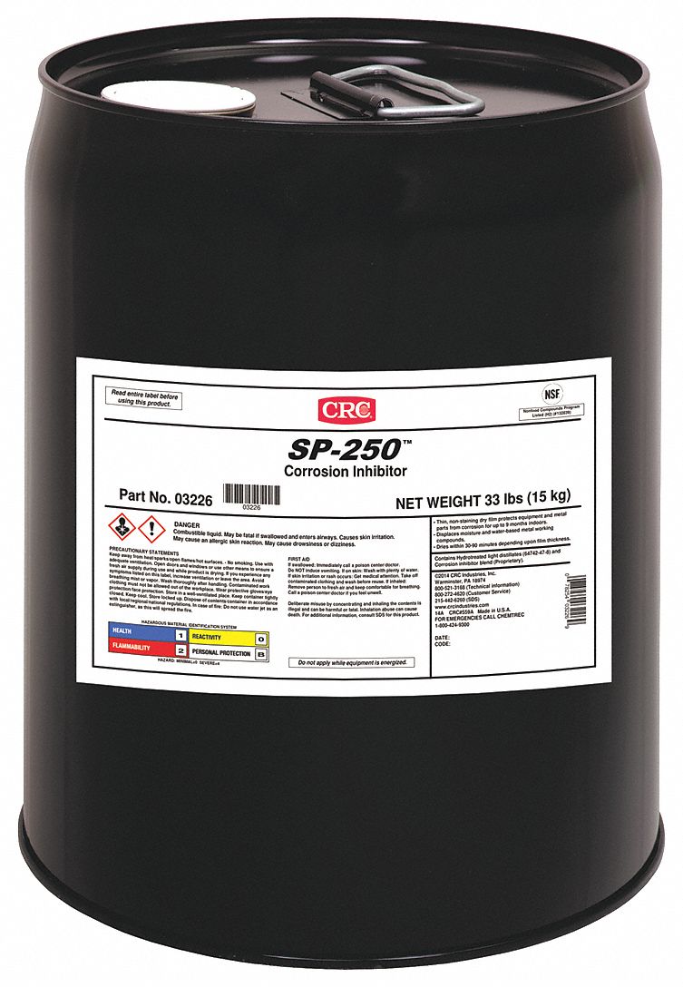 CRC Corrosion Inhibitor, Dry Lubricant Film, 5 gal Pail 19MW9103226