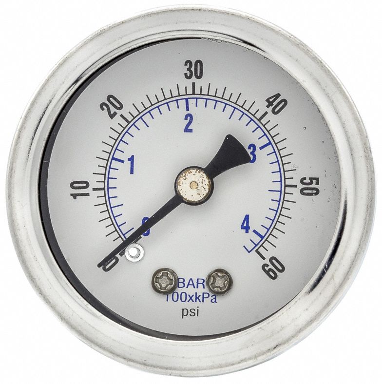 PIC GAUGES Pressure Gauge 0 To 60 Psi Range 1 8 In MNPT 3 2 3