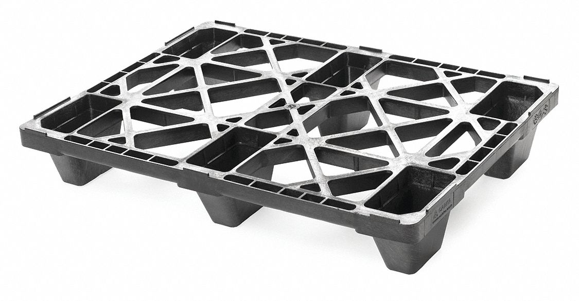 GRAINGER APPROVED 4Way Nestable ACM Pallet, 32 inL x 24 inW x 5 1/2