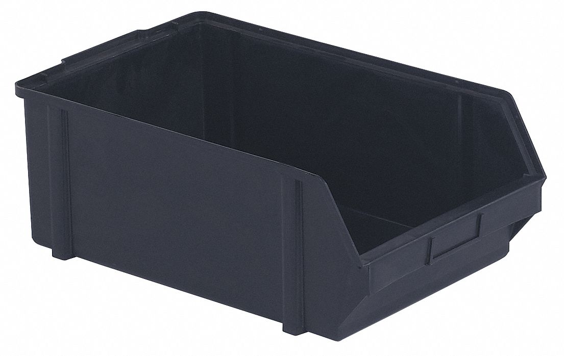 LEWISBINS ESD Conductive Stack and Hang Bin, Black, 18 1/2 in Outside