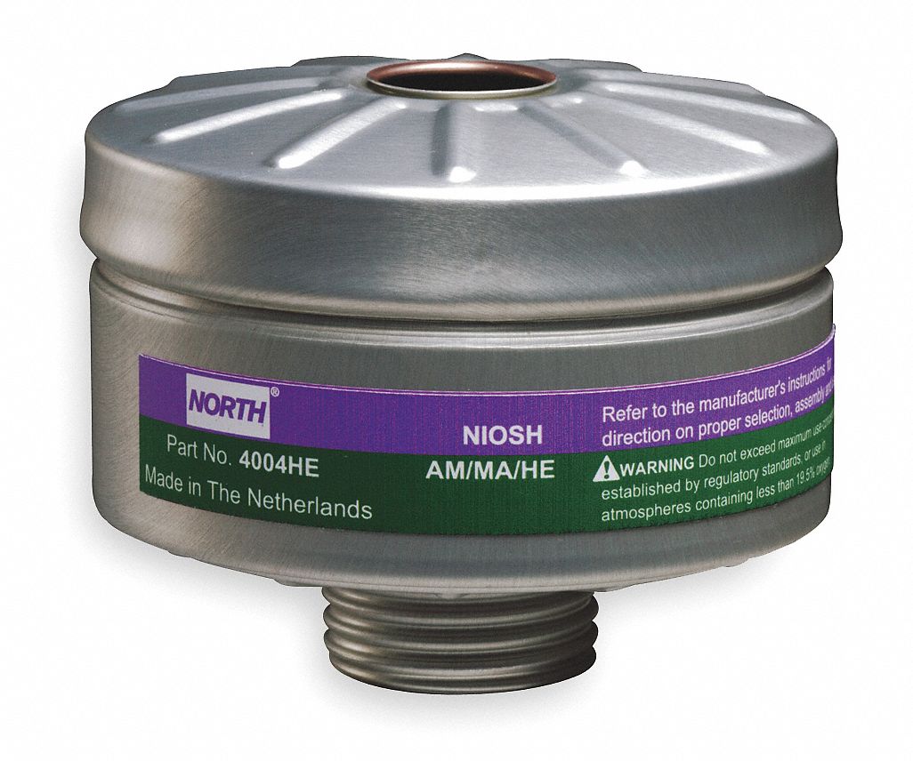 HONEYWELL NORTH PAPR Cartridge, AM, HEPA, MA, Threaded, PK3 1AAN3