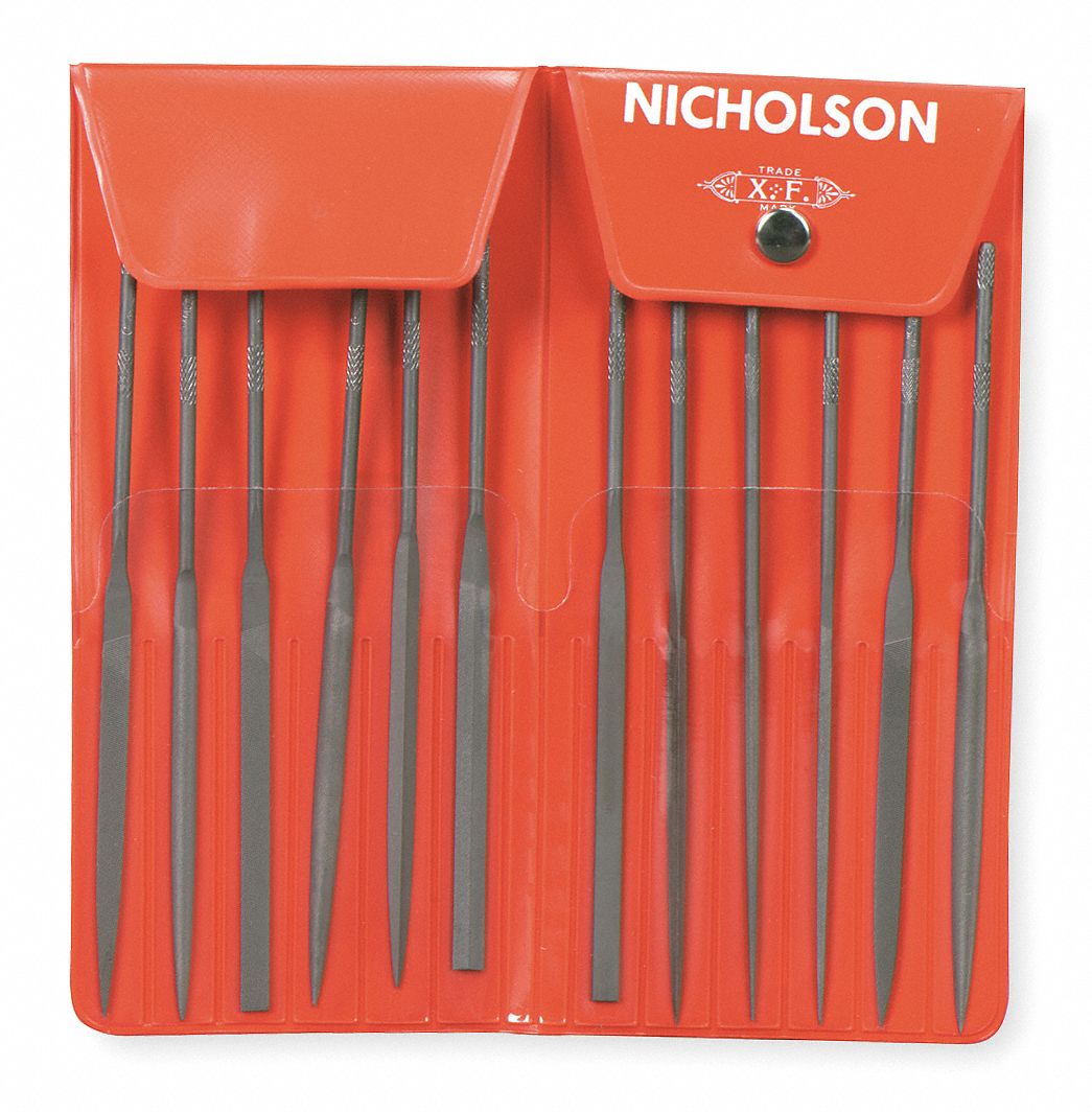 NICHOLSON Swiss Pattern Needle File Set with Natural Finish; Number of