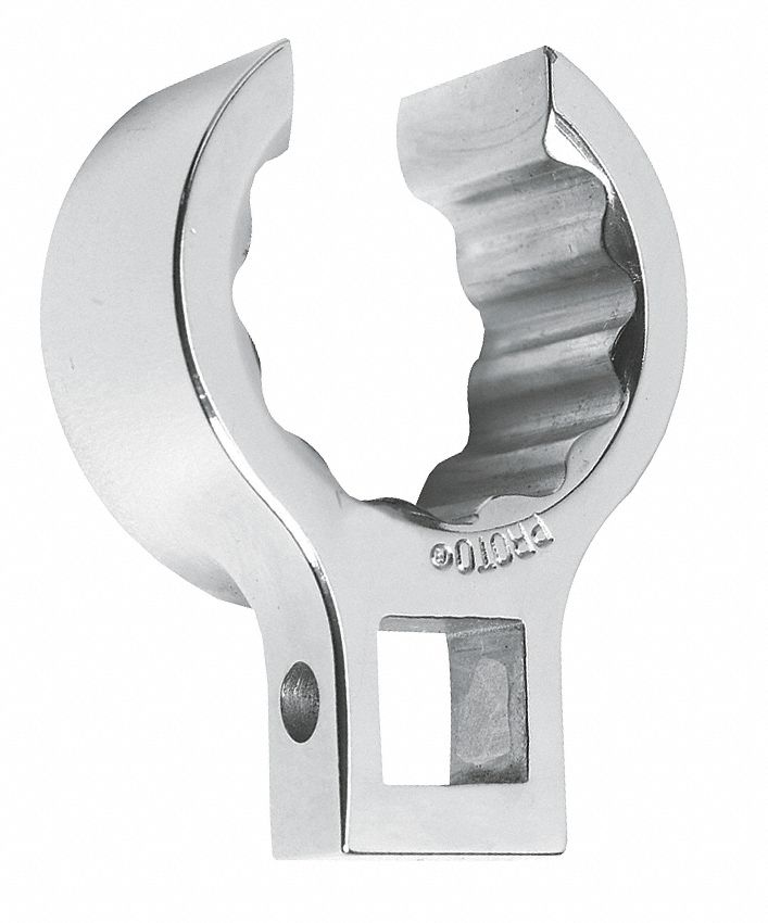 PROTO Crowfoot Socket Wrench, Alloy Steel, Chrome, 3/8 in Drive Size, 1 ...