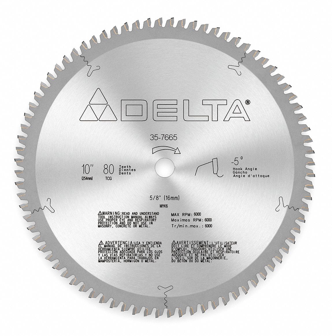 DELTA Circular Saw Blade, 10 in Blade Dia. 1GCL3357665 Grainger