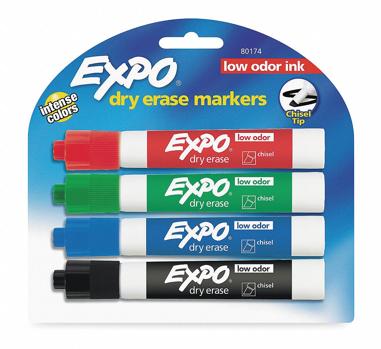 EXPO Dry Erase Marker Set, Chisel, Marker Cap Capped, Barrel Type